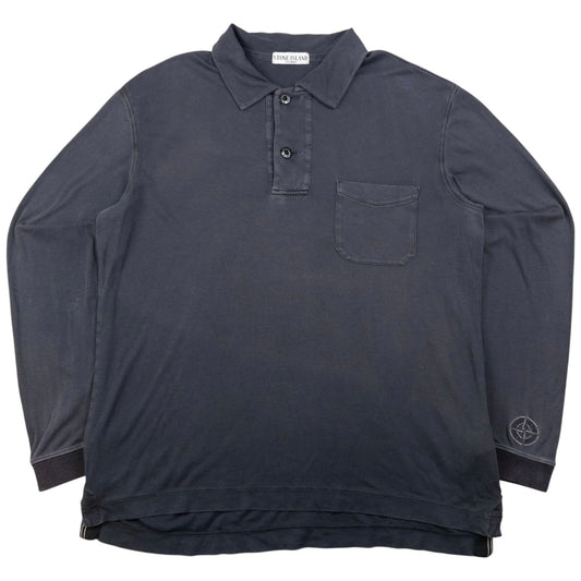 Vintage Stone Island Long Sleeve Polo Shirt Size M