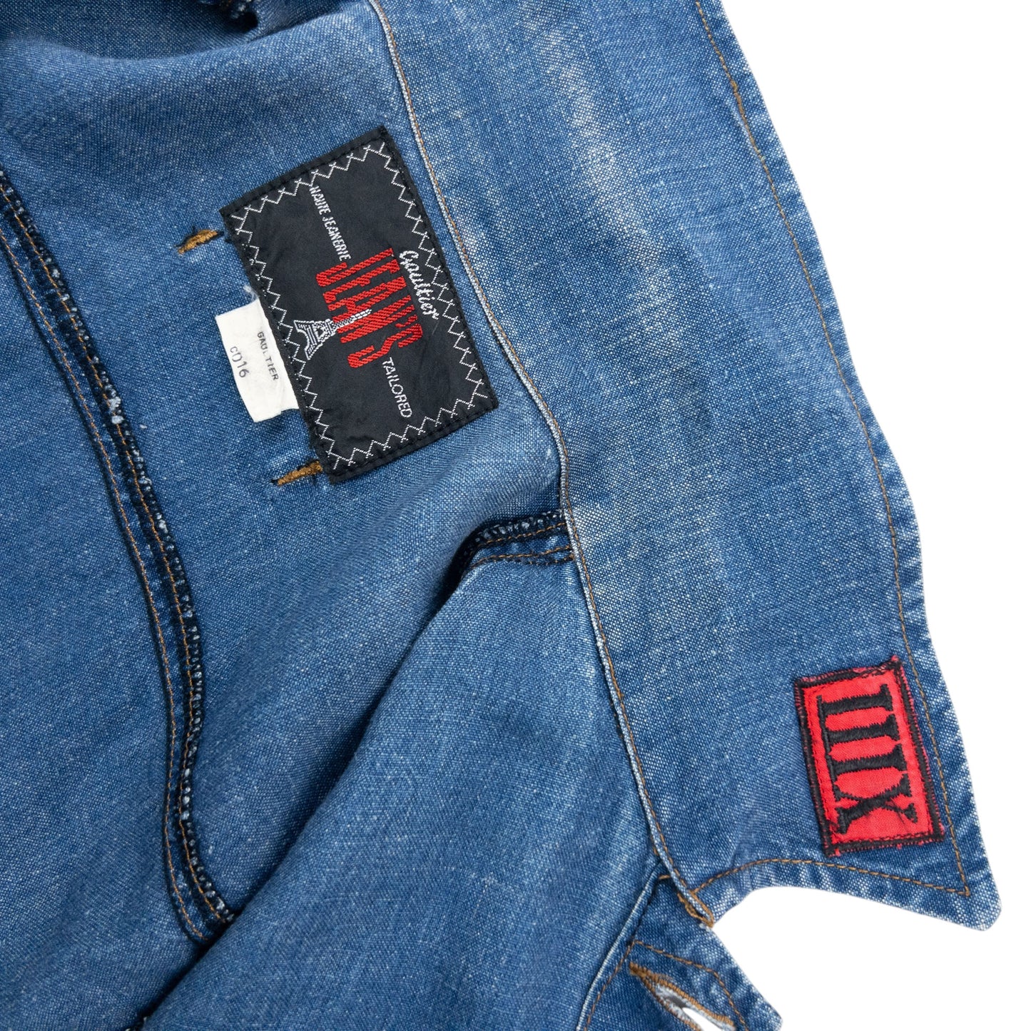 Vintage 2000s Jean Paul Gaultier Linen Denim-Look Button Up Jacket Womens Size S