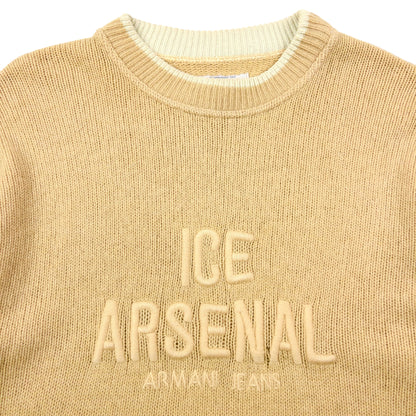 Vintage 90s Armani Jeans Ice Arsenal Wool Knit Jumper Size M