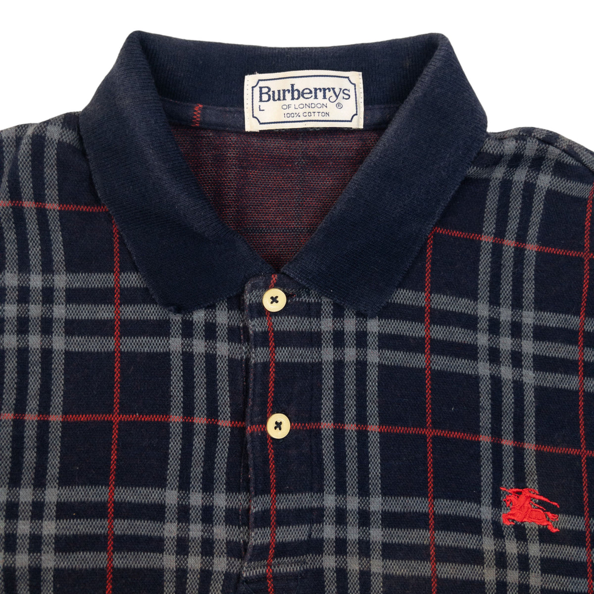 Vintage 90s Burberry Nova Check Polo Shirt Size M