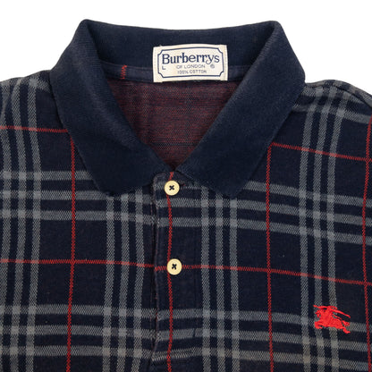 Vintage 90s Burberry Nova Check Polo Shirt Size M