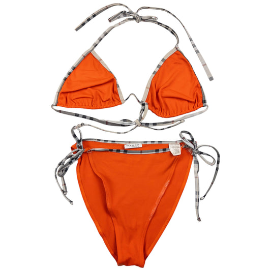 Vintage Burberry Nova Check Bikini Set Womens Size M