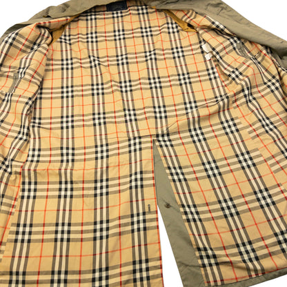 Vintage 90s Burberry Nova Check Lined Trench Jacket Size XL