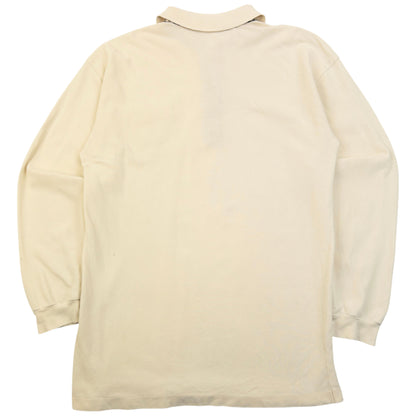 Vintage 90s Burberry Long Sleeve Polo Shirt Size M