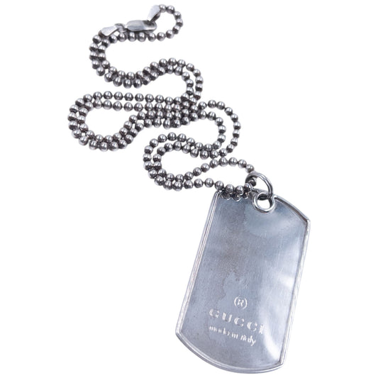 Vintage 2000s Gucci Embossed Dog Tag Necklace