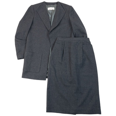 Vintage 90s Dior Wool Open Jacket & Skirt Suit Set Womens Size XS