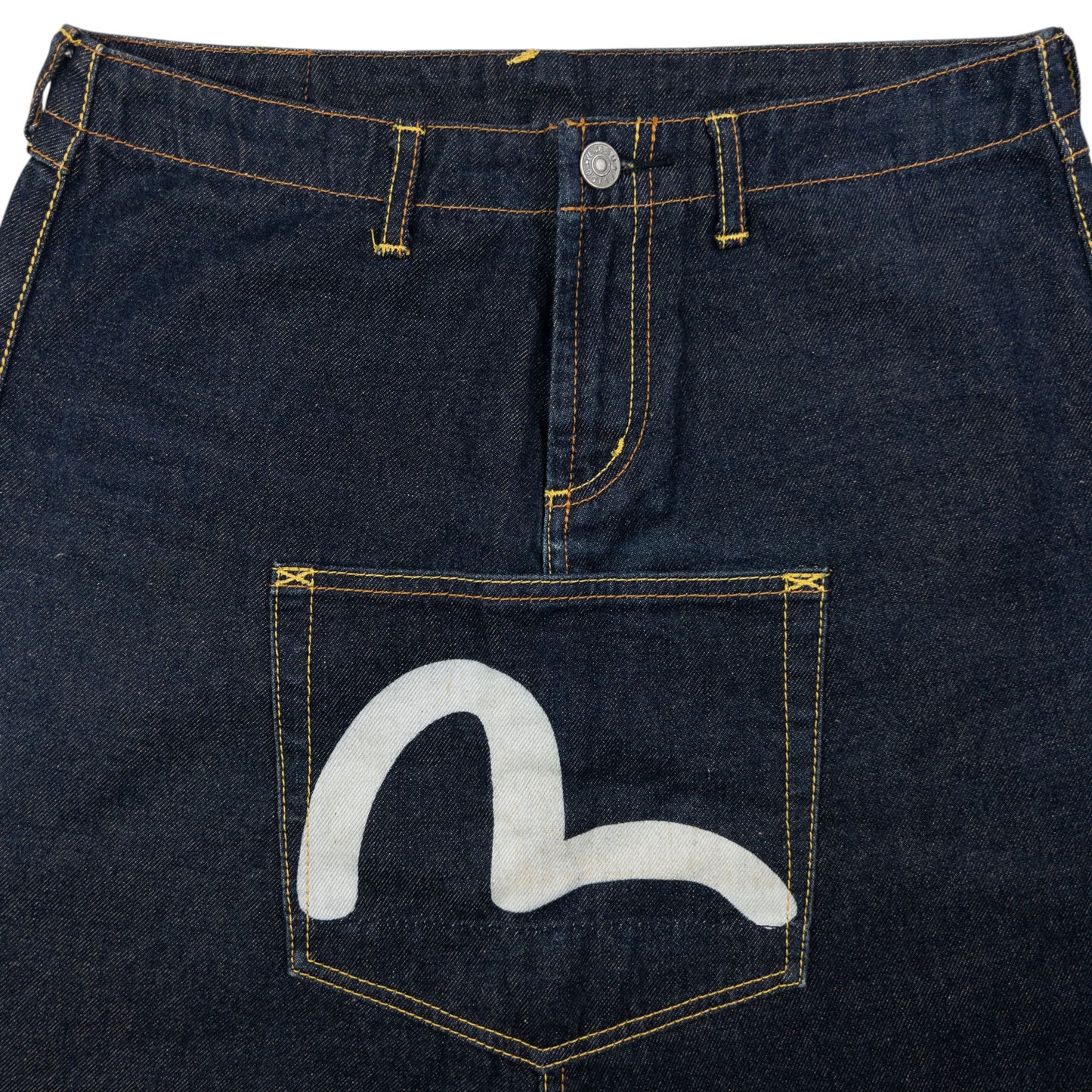 Vintage Evisu Triple Gull Japanese Denim Skirt Womens Size W28