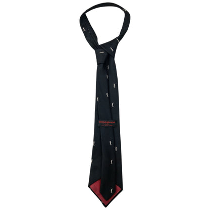 Vintage 80s YSL Yves Saint Laurent Monogram Silk Tie