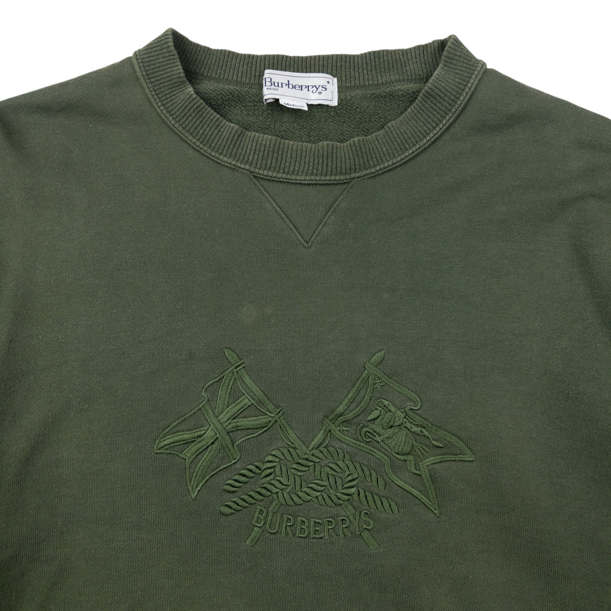 Vintage 80s Burberry Embroidered Sweatshirt Size S