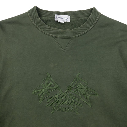 Vintage 80s Burberry Embroidered Sweatshirt Size S