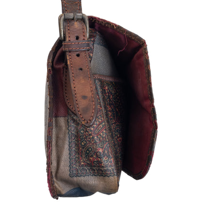 Vintage 80s CP Company Leather Paisley Crossbody Bag