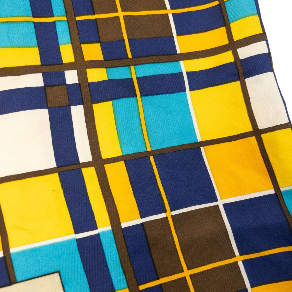 Vintage 80s YSL Yves Saint Laurent Checkered Silk Scarf
