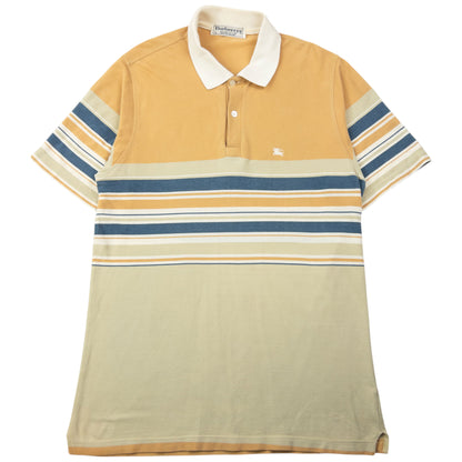 Vintage 90s Burberry Striped Polo Shirt Size S