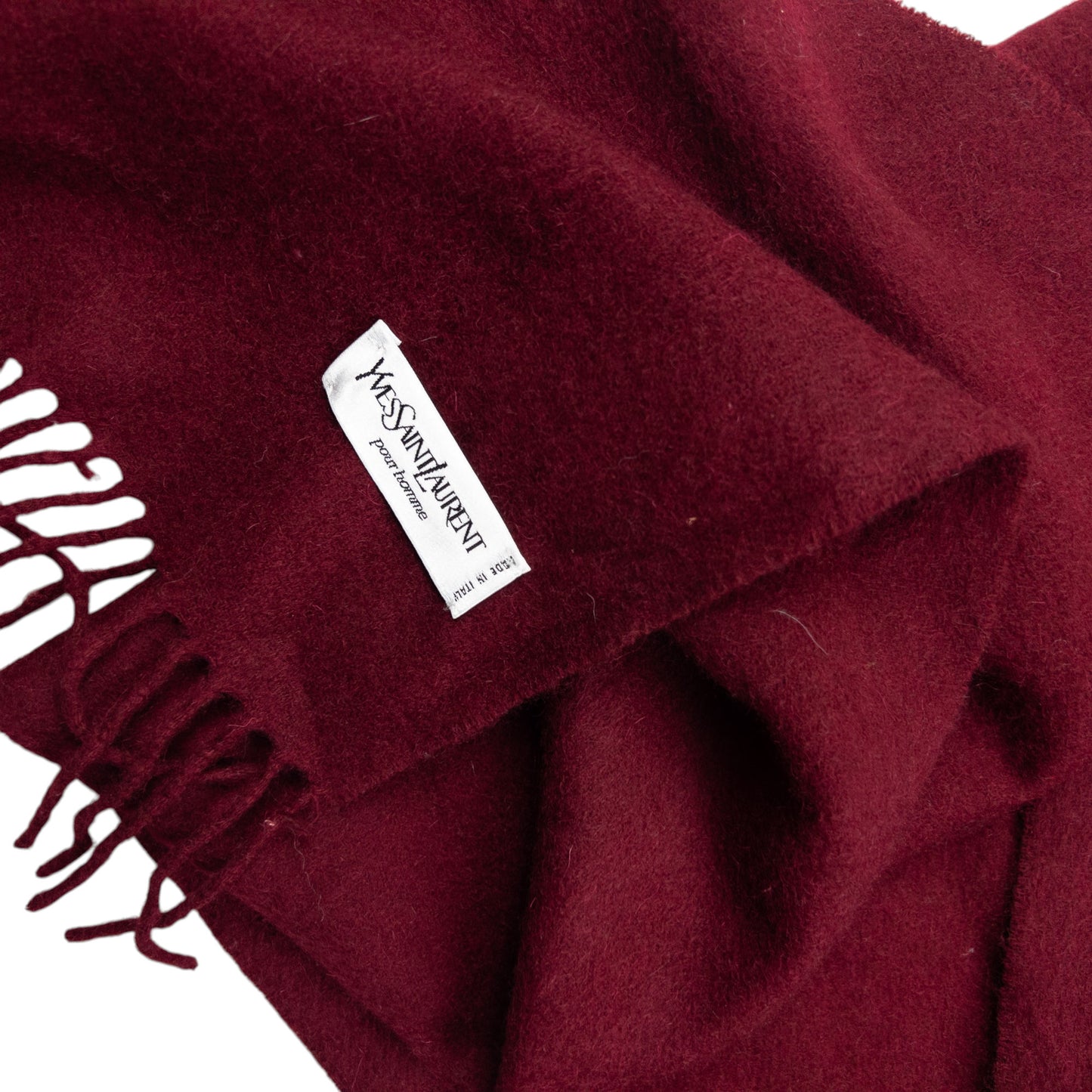 Vintage YSL Yves Saint Laurent Wool Tassel Scarf