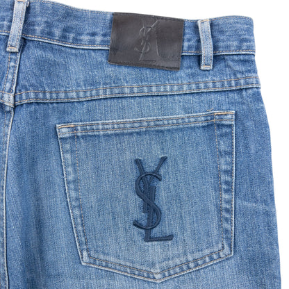 Vintage 2000s YSL Yves Saint Laurent Embroidered Denim Jeans Size W36