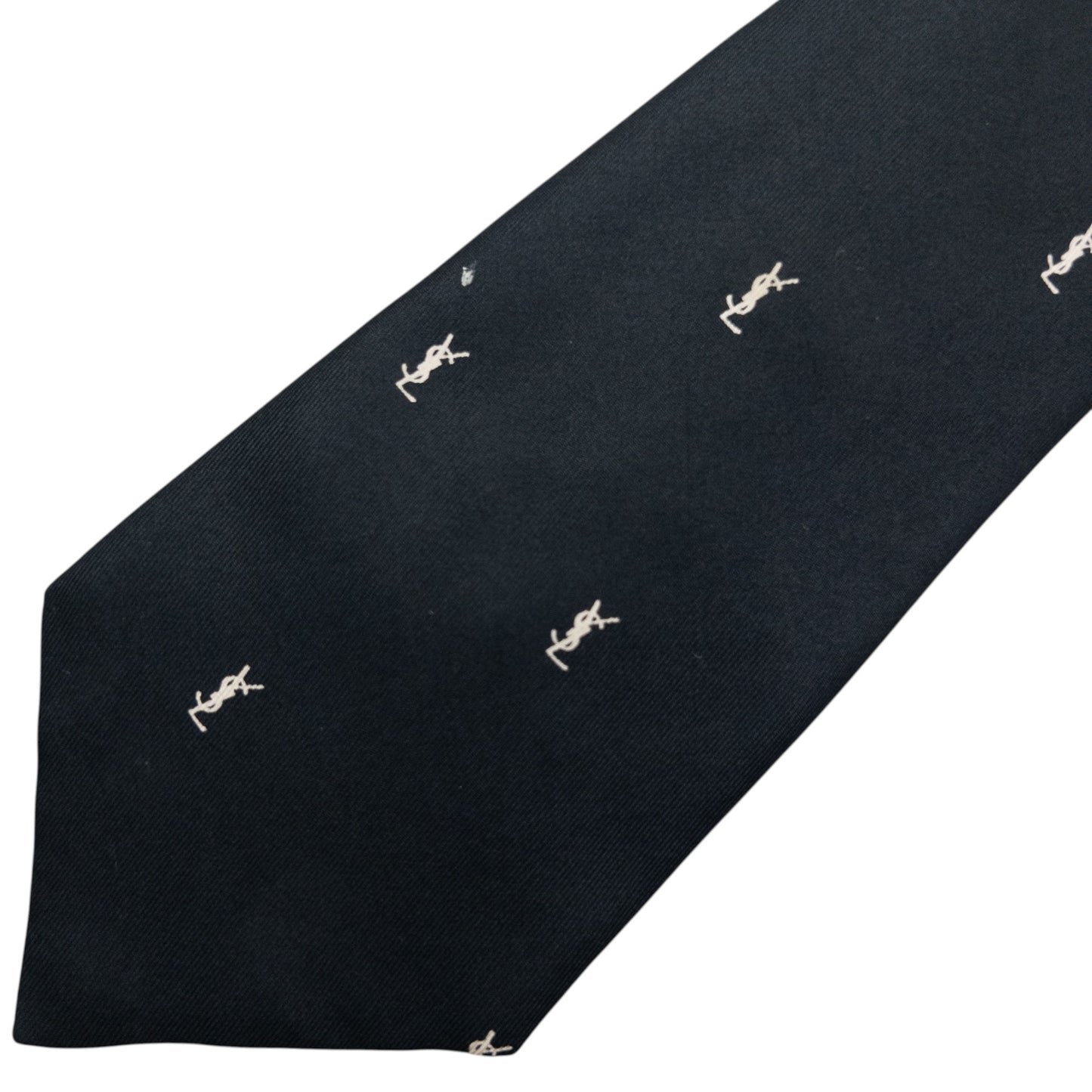 Vintage 80s YSL Yves Saint Laurent Monogram Silk Tie