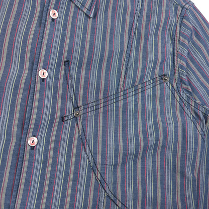 Vintage Armani Jeans Pocket Striped Long Sleeve Button Up Shirt Size M