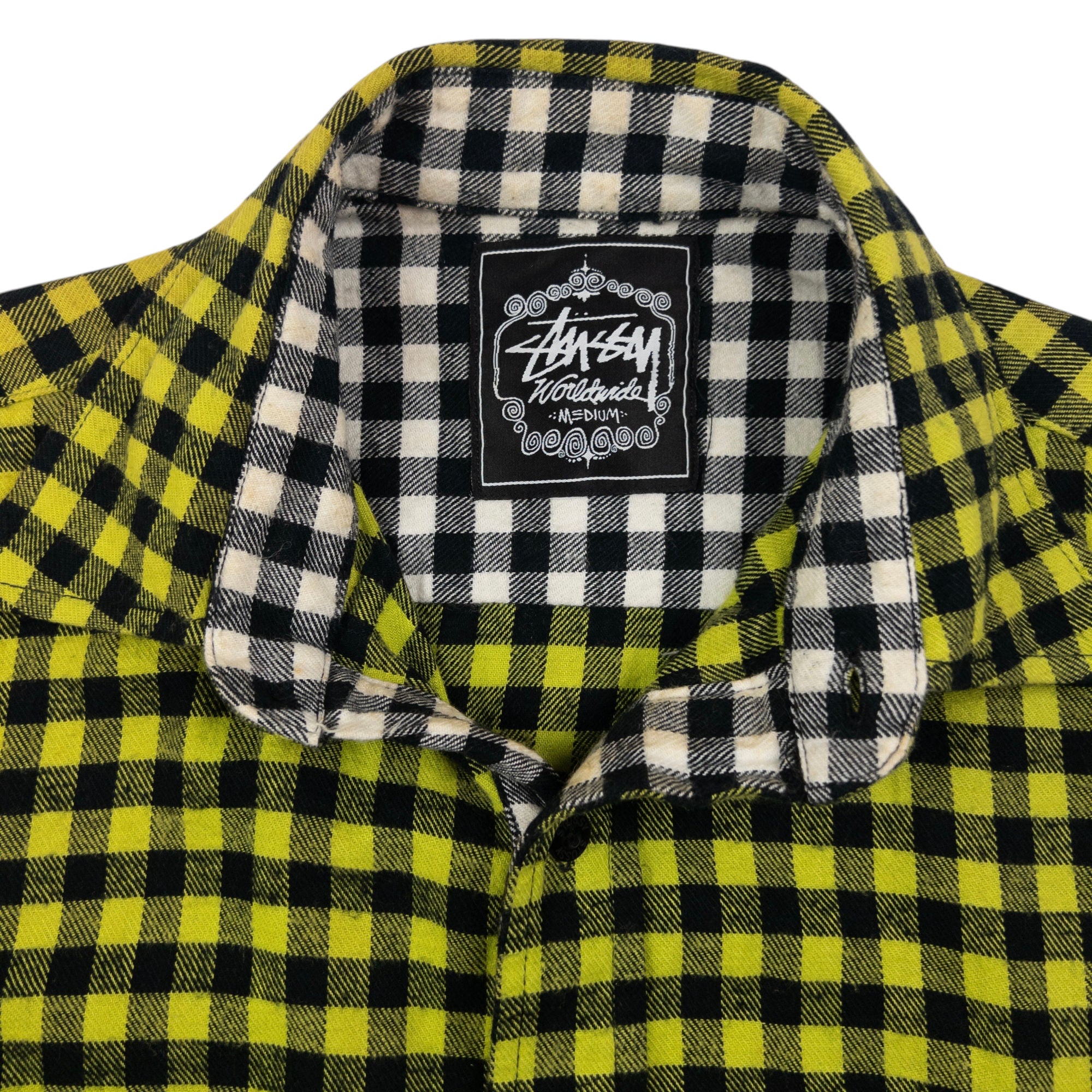 Vintage Stussy Checkered Long Sleeve Button Up Shirt Size M