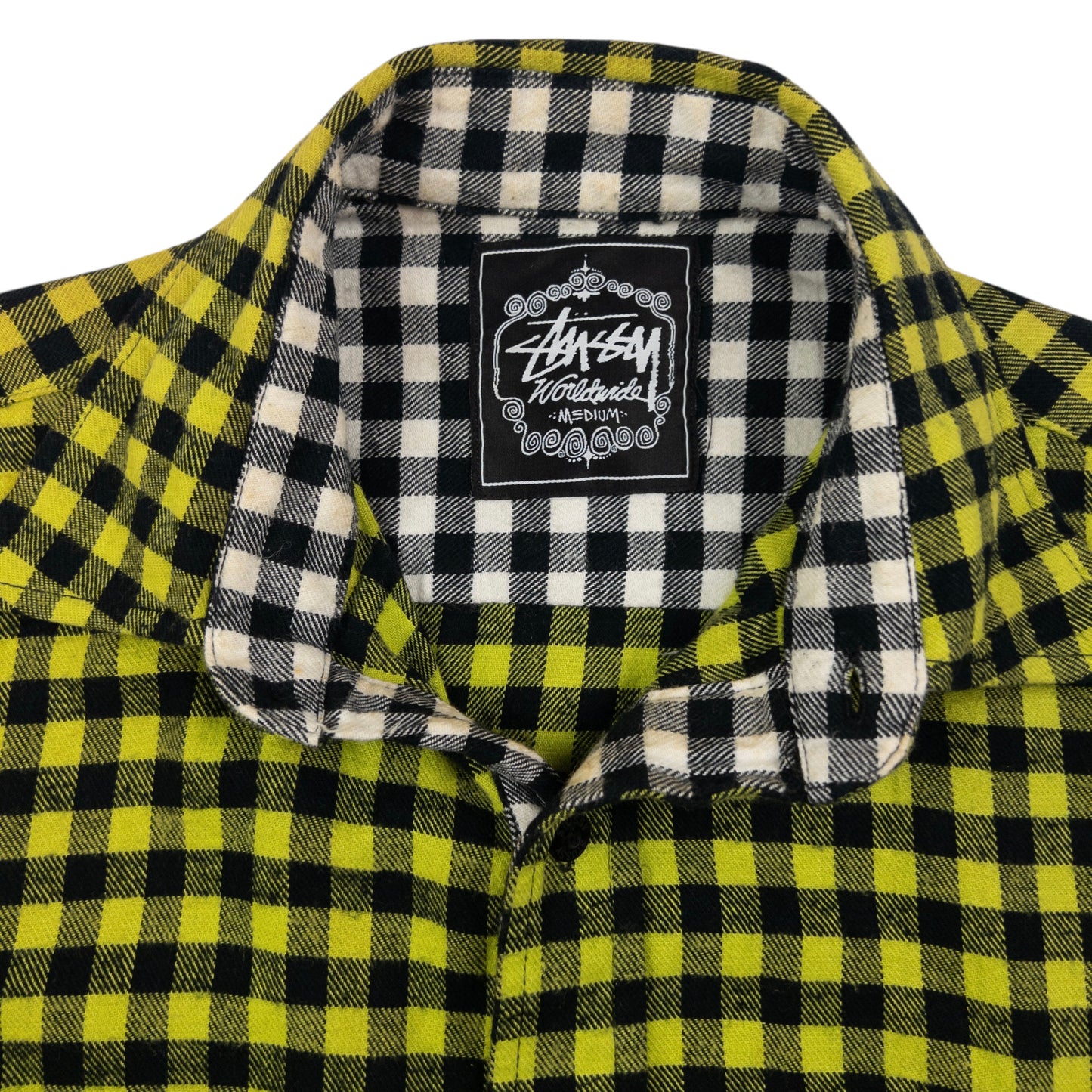 Vintage Stussy Checkered Long Sleeve Button Up Shirt Size M