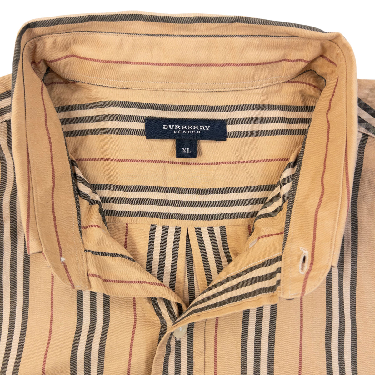 Vintage 2000s Burberry Nova Stripe Long Sleeve Button Up Shirt Size XL