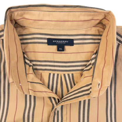 Vintage 2000s Burberry Nova Stripe Long Sleeve Button Up Shirt Size XL