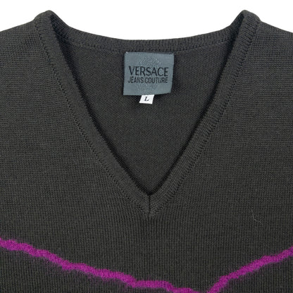 Vintage Versace Jeans Couture Cropped Sweater Vest Womens Size L