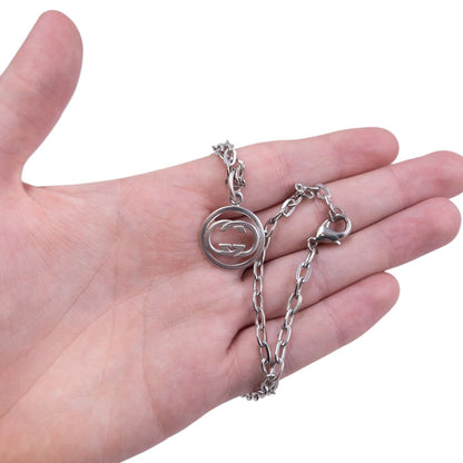 Vintage Gucci Silver Logo Necklace