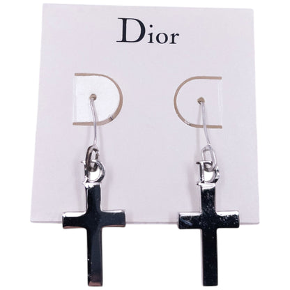 Vintage 2000s Dior By John Galliano Silver Cross Earrings