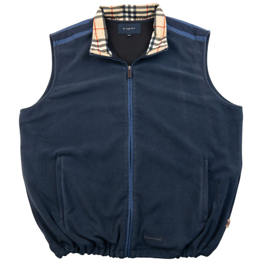 Vintage 2000s Burberry Golf Zip Up Fleece Gilet Size XXL