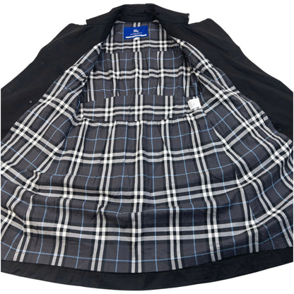 Vintage 2000s Burberry Blue Label Nova Check Lined Trench Jacket in black, photo 5