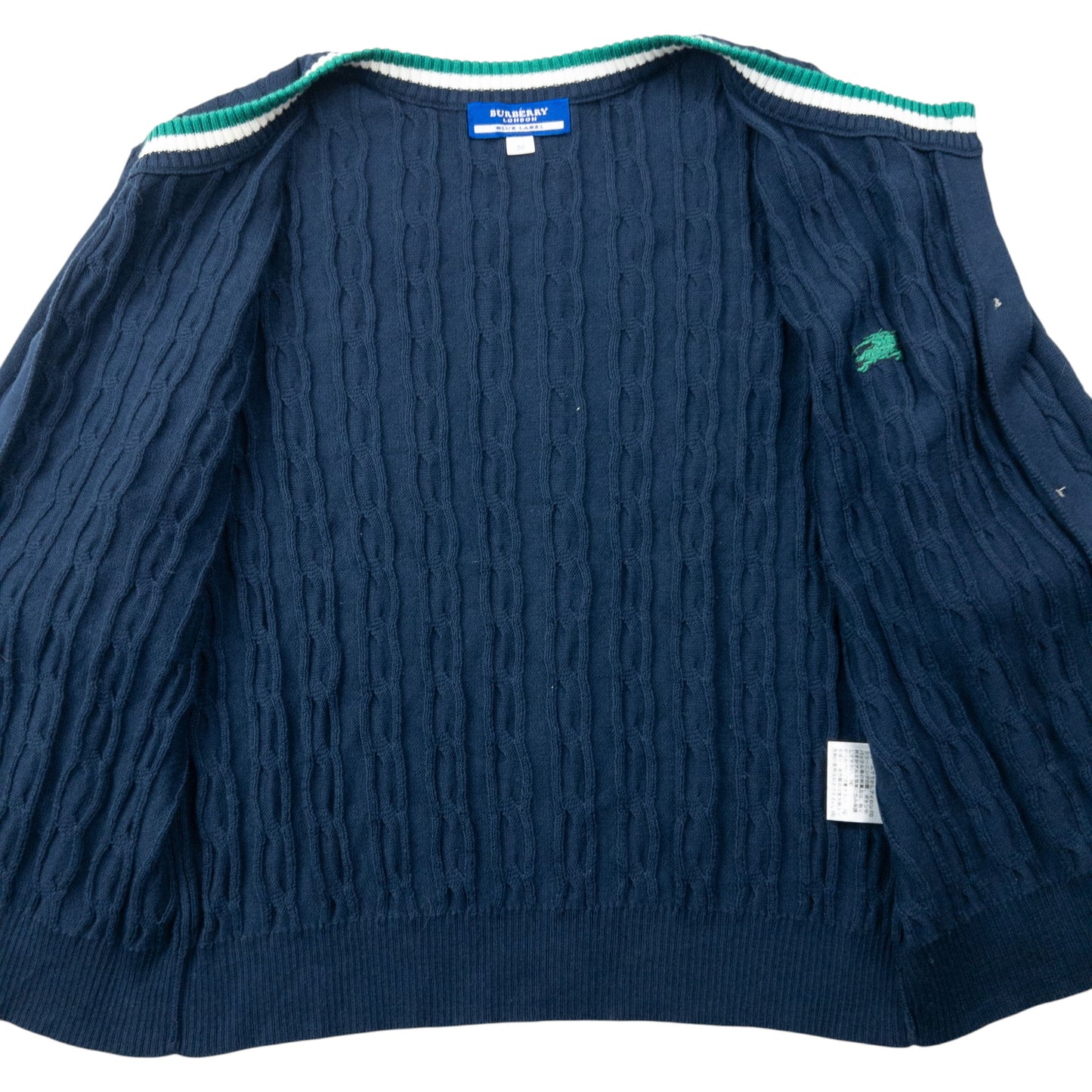 Vintage 2000s Burberry Blue Label Cable Knit Cardigan Womens Size S