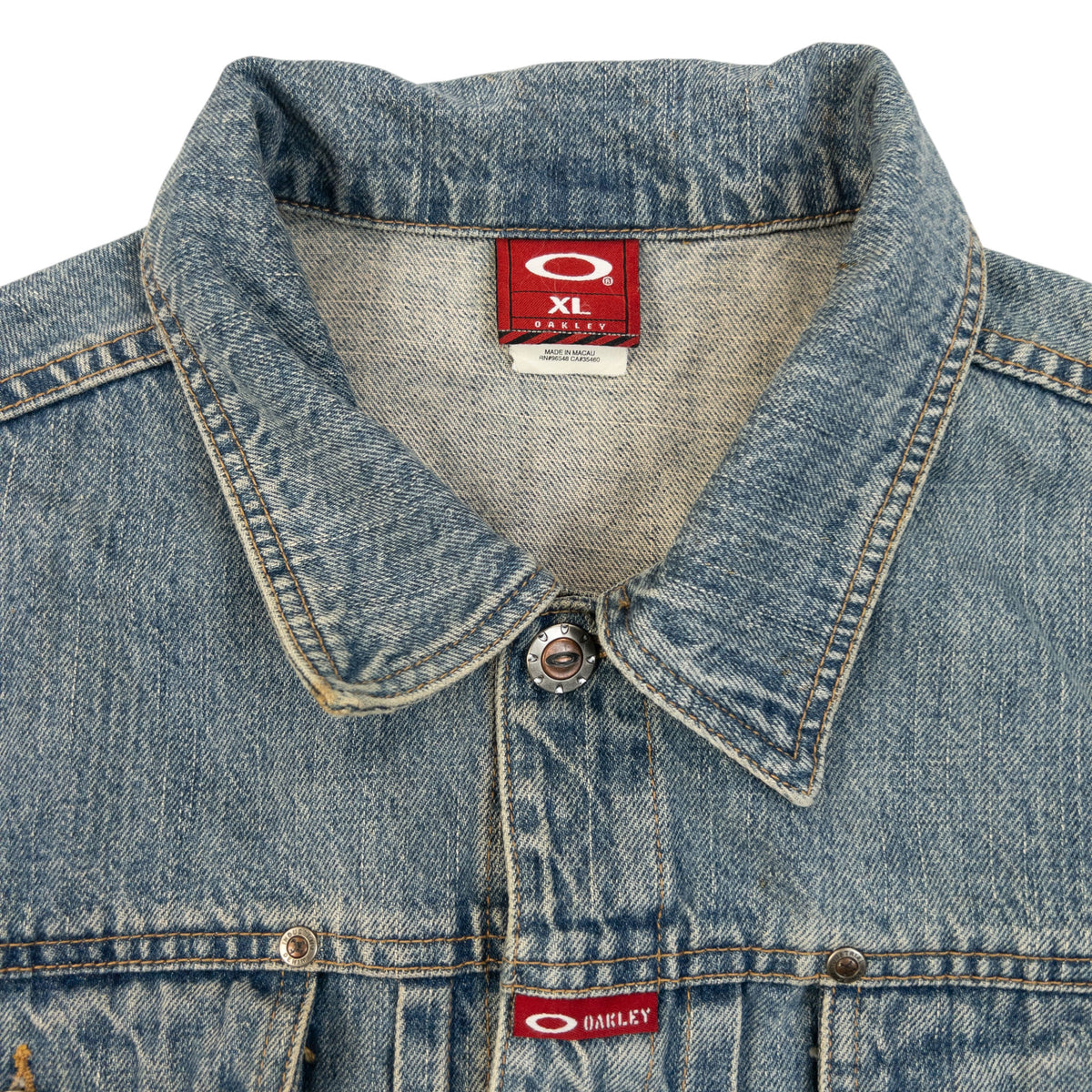 Vintage 90s Oakley Button Up Denim Jacket Size XL