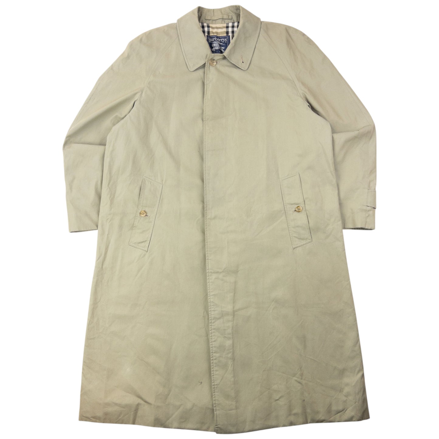 Vintage 90s Burberry Nova Check Lined Trench Jacket Size XL