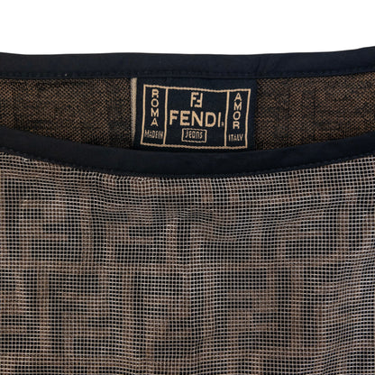 Vintage 90s Fendi Monogram Layered Mesh Top Womens Size M