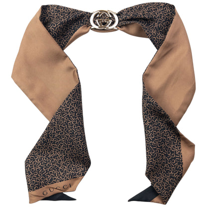 Vintage 2000s Gucci Monogram Silk Neck Scarf