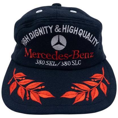 Vintage 80s Mercedes Benz Embroidered Wool Hat Size L