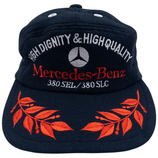 Vintage 80s Mercedes Benz Embroidered Wool Hat Size L