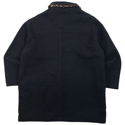 Vintage 90s Burberry Wool Duffle Jacket Size XL
