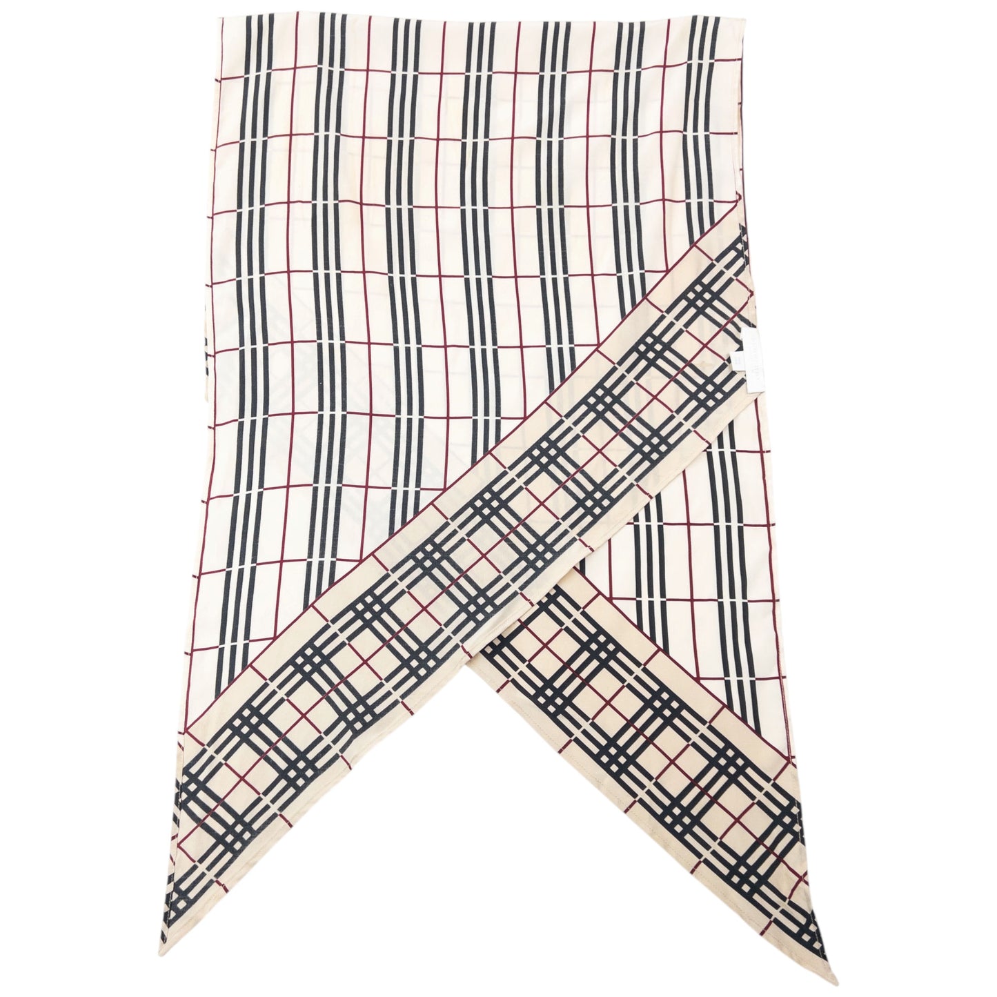 Vintage 2000s Burberry Nova Check Silk Scarf