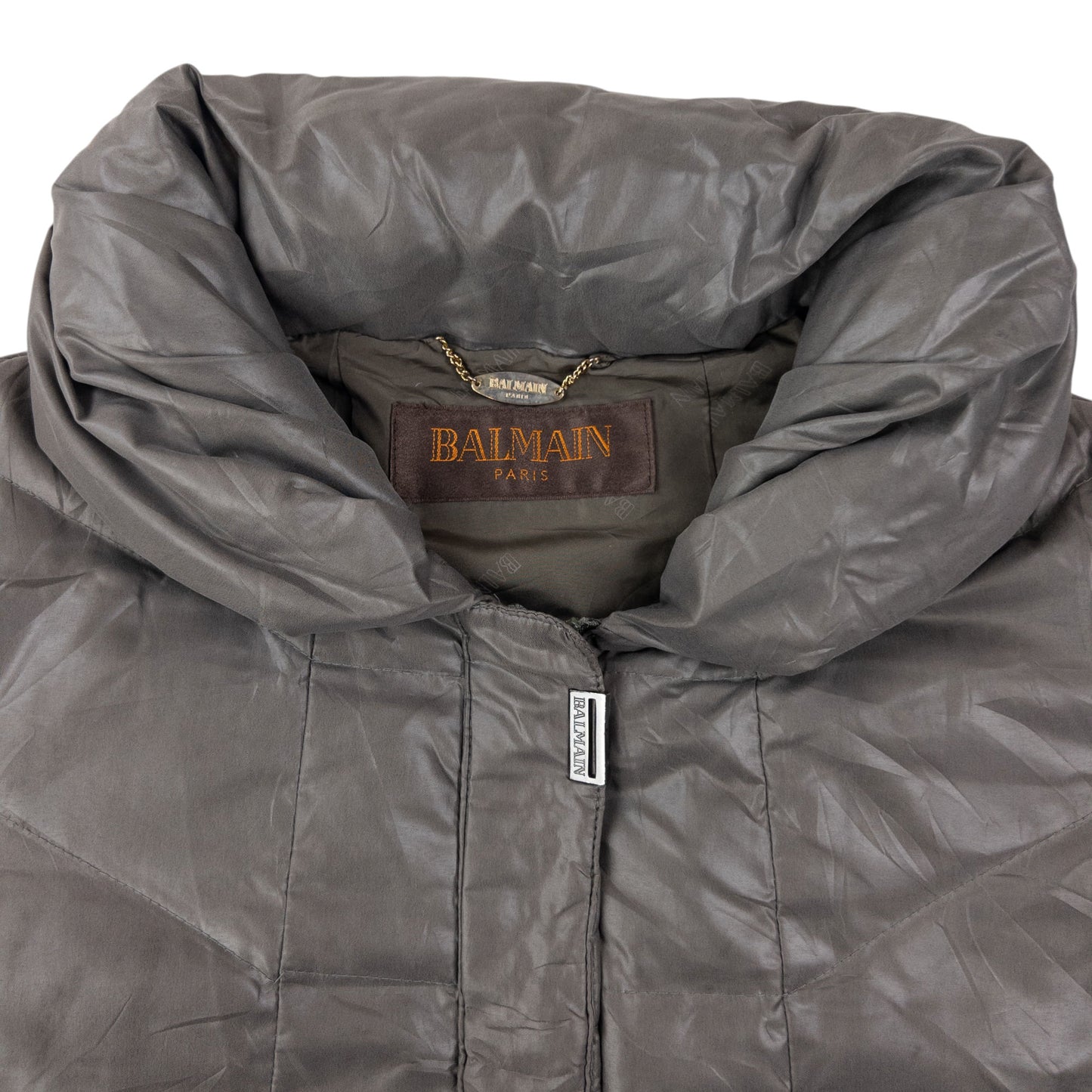 Vintage 90s Balmain Zip Up Padded Rain Jacket Size M