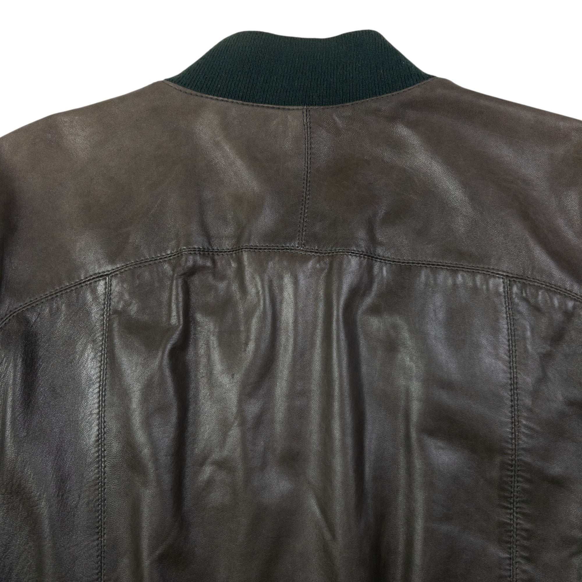 Vintage Burberry Leather Bomber Jacket Size XL
