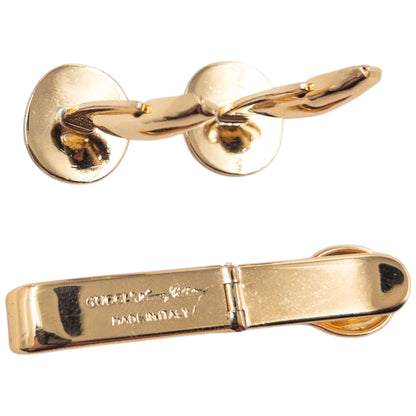 Vintage 90s Gucci Logo Cufflinks & Tie Clip