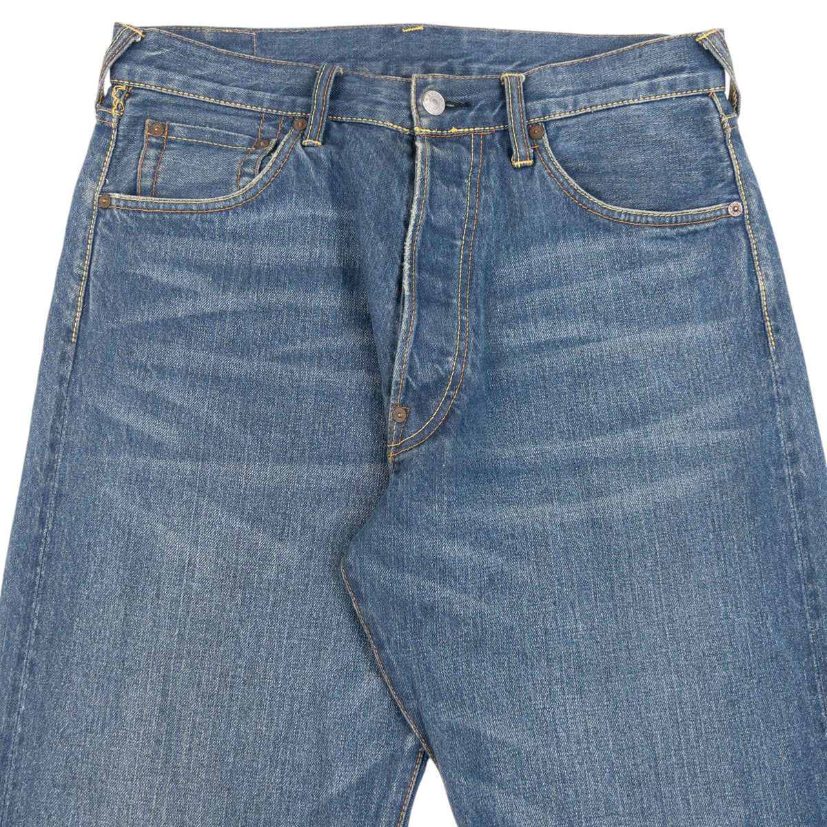 Vintage 2000s Evisu Double Gull Embroidered Japanese Denim Jeans in blue (cotton), photo 4