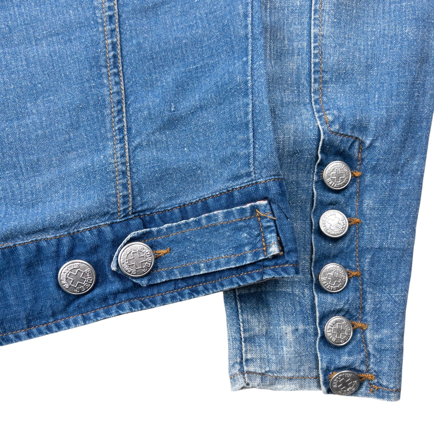 Vintage 2000s Jean Paul Gaultier Linen Denim-Look Button Up Jacket Womens Size S