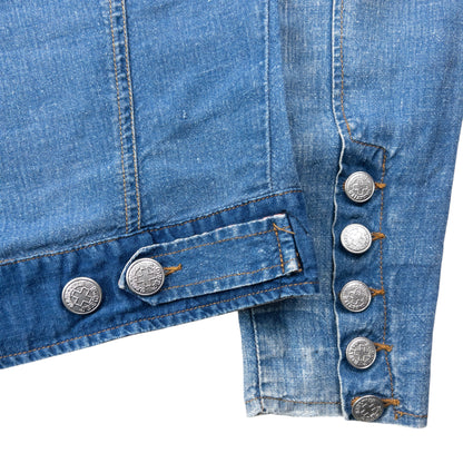 Vintage 2000s Jean Paul Gaultier Linen Denim-Look Button Up Jacket Womens Size S