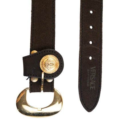 Vintage 90s Versace Jeans Couture Suede Leather Belt Size M