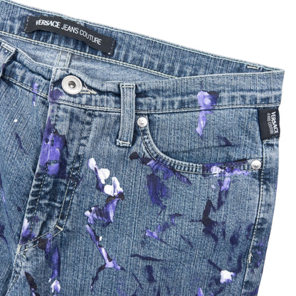 Vintage 2000s Versace Jeans Couture Painted Denim Jeans Womens Size W30