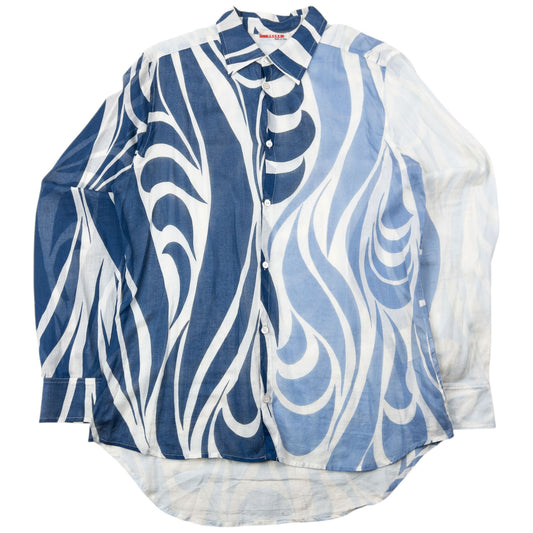 Vintage 2000s Prada Sport Sheer Pattern Long Sleeve Button Up Shirt Womens Size XL