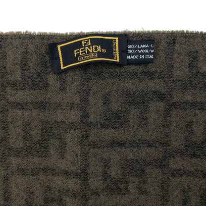 Vintage 90s Fendi Monogram Wool Scarf