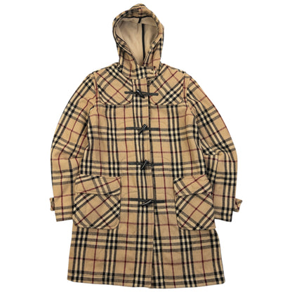 Vintage 2000s Burberry Nova Check Fleece Lined Duffle Jacket Womens Size S